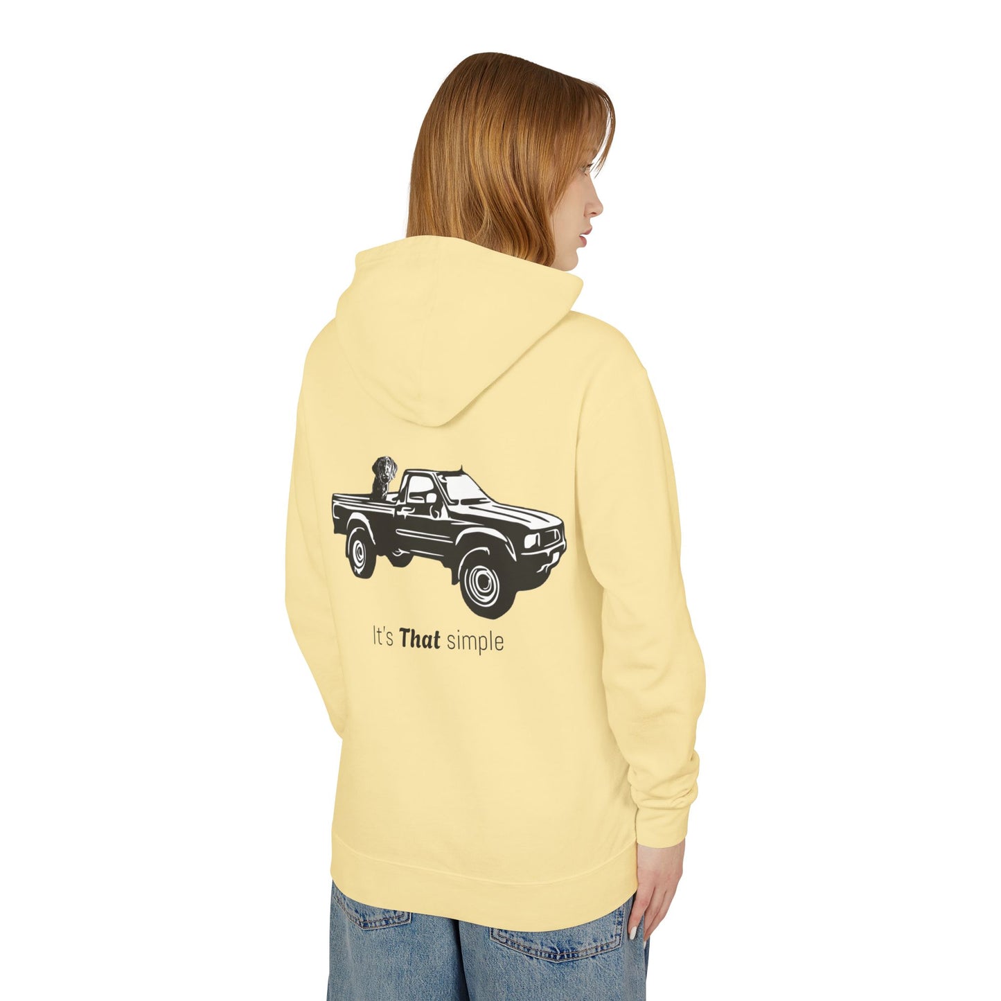 Unisex Lightweight Hooded Sweatshirt with Vintage Toyota Pickup Design 100% Cotton