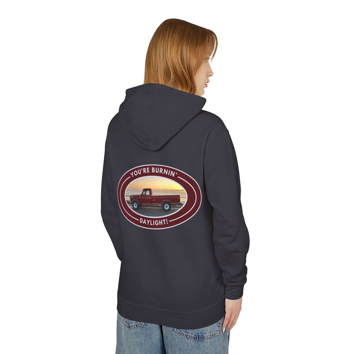 Unisex Lightweight Hooded Sweatshirt with Vintage Ford Pickup Design 100% Cotton