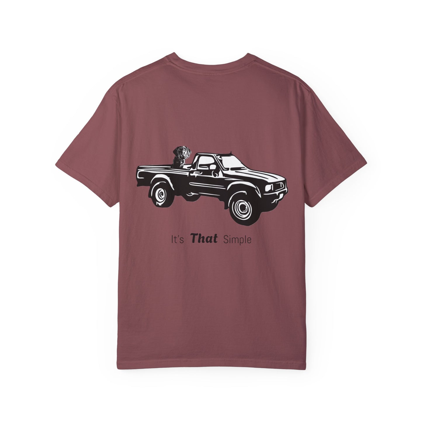 Hayes Outdoors Unisex Garment-Dyed T-Shirt Front and Back - Toyota Pickup Inspired Design