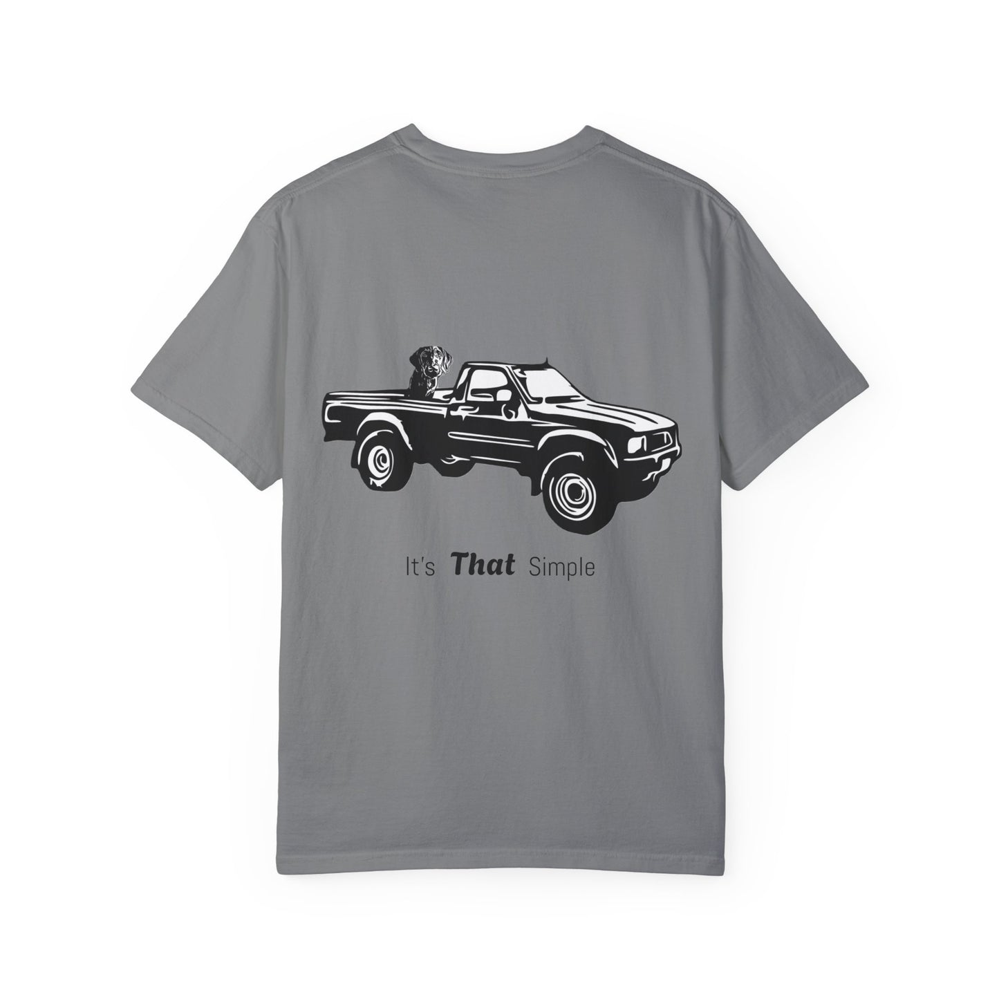 Hayes Outdoors Unisex Garment-Dyed T-Shirt Front and Back - Toyota Pickup Inspired Design