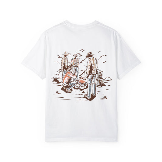 Heritage Outdoors Unisex Garment-Dyed T-Shirt Front and Back - Nature & Adventure Inspired Design