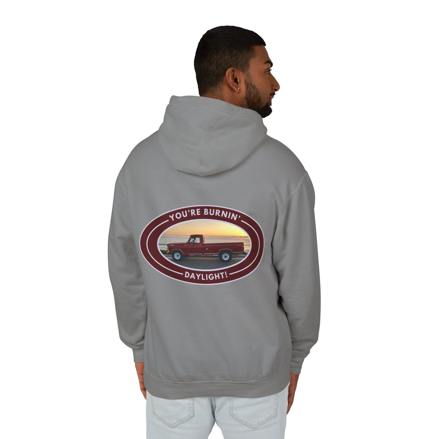 Unisex Lightweight Hooded Sweatshirt with Vintage Ford Pickup Design 100% Cotton