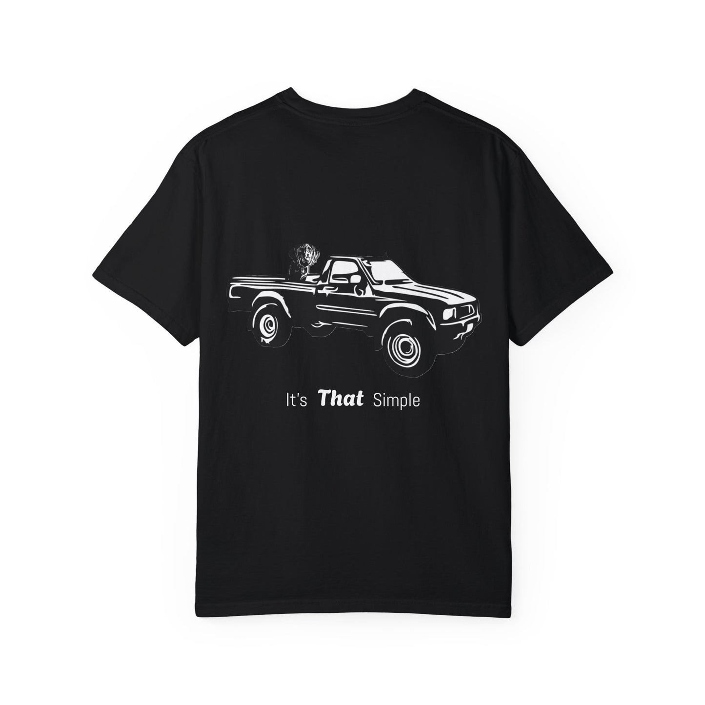 Hayes Outdoors Unisex Garment-Dyed T-Shirt Front and Back - Toyota Pickup Inspired Design