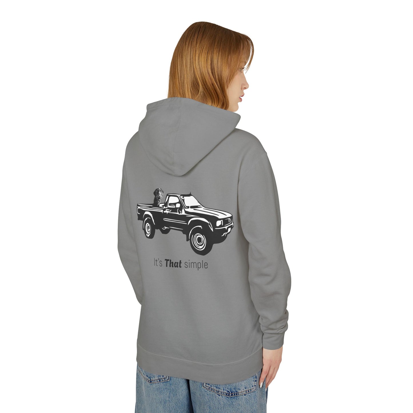 Unisex Lightweight Hooded Sweatshirt with Vintage Toyota Pickup Design 100% Cotton