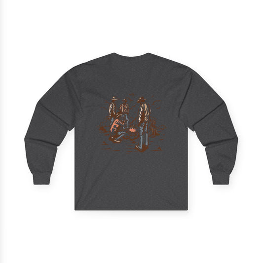 Retro Unisex Long Sleeve Tee Front and Back - Perfect for Outdoor Enthusiasts