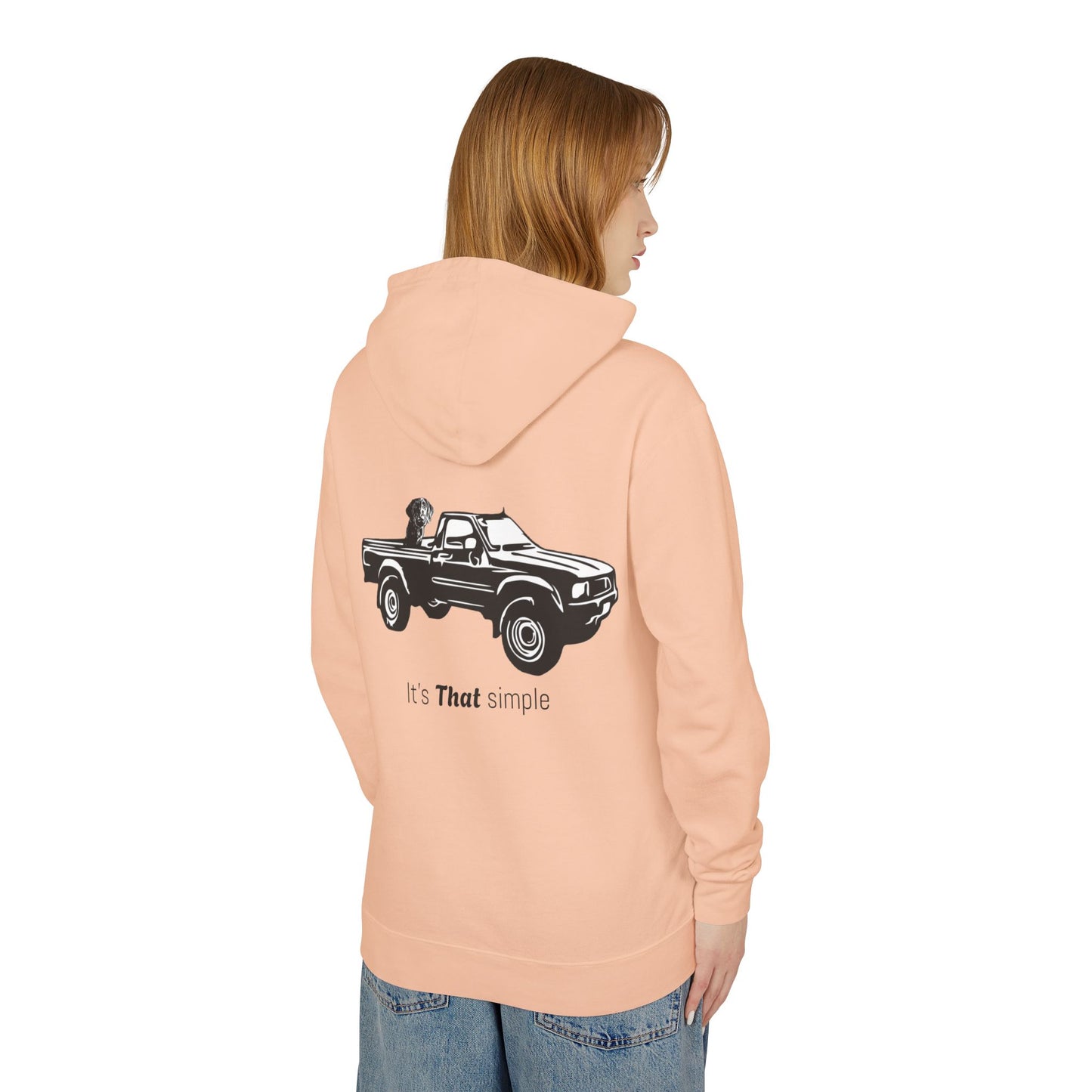 Unisex Lightweight Hooded Sweatshirt with Vintage Toyota Pickup Design 100% Cotton