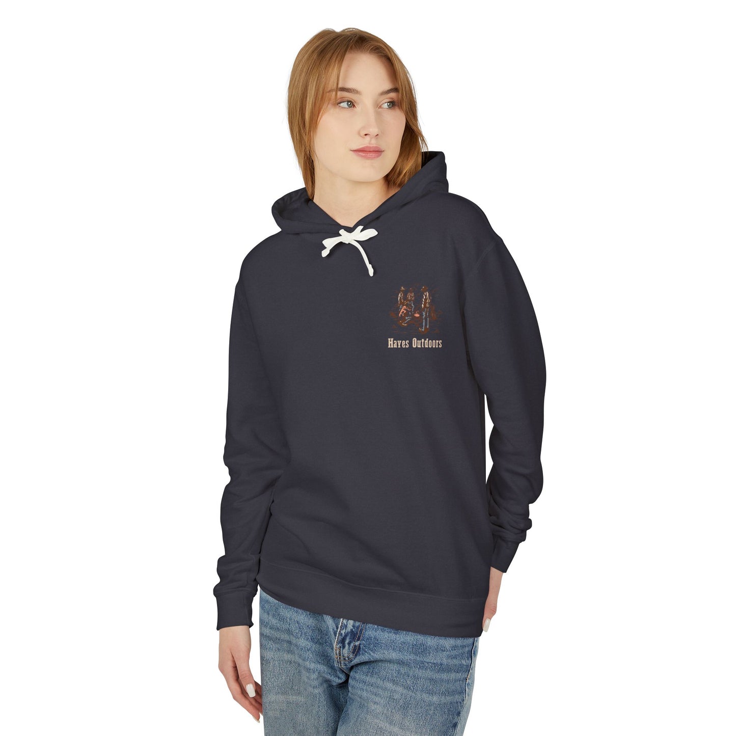 Unisex Lightweight Hooded Sweatshirt with Vintage Outdoor Design 100% Cotton