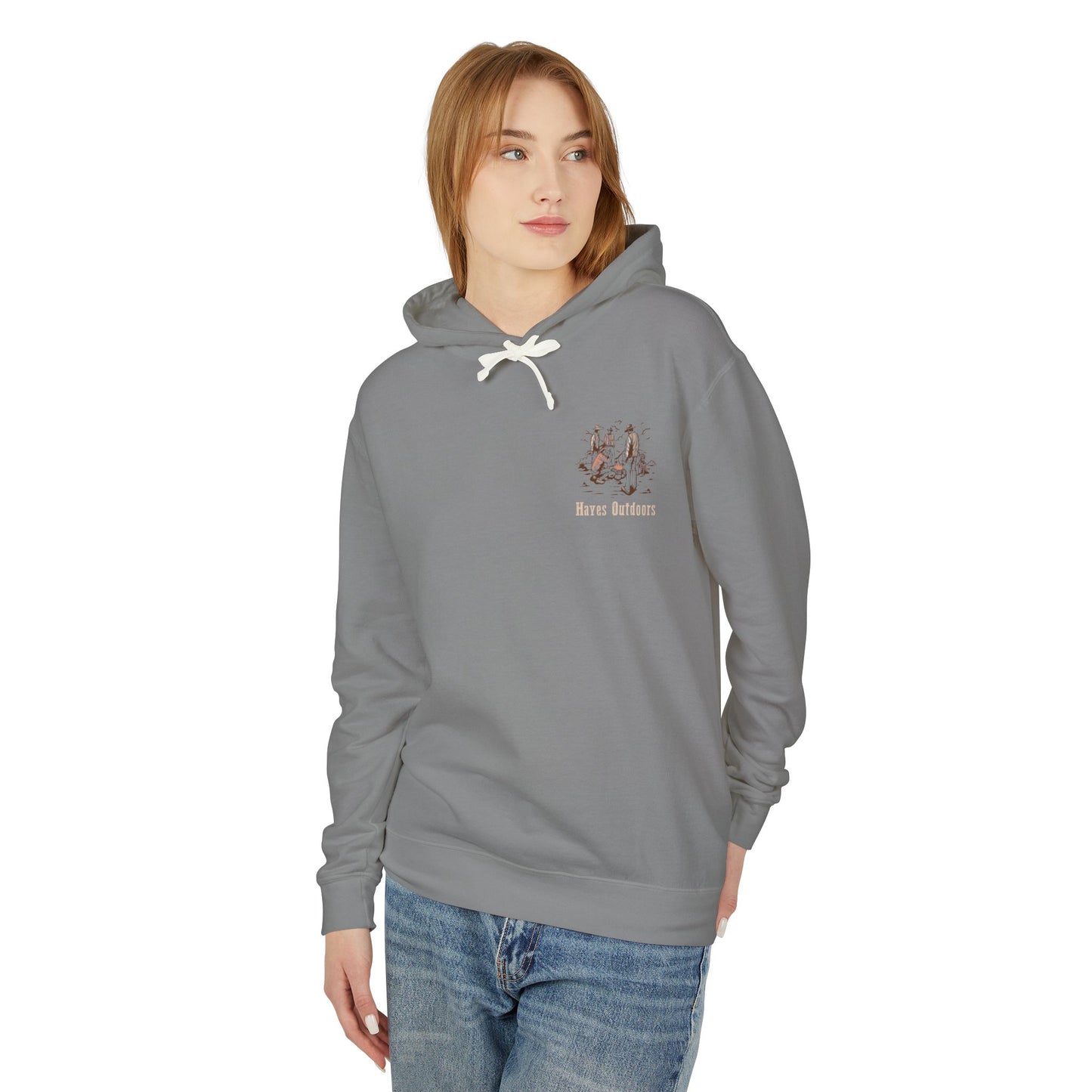 Unisex Lightweight Hooded Sweatshirt with Vintage Outdoor Design 100% Cotton