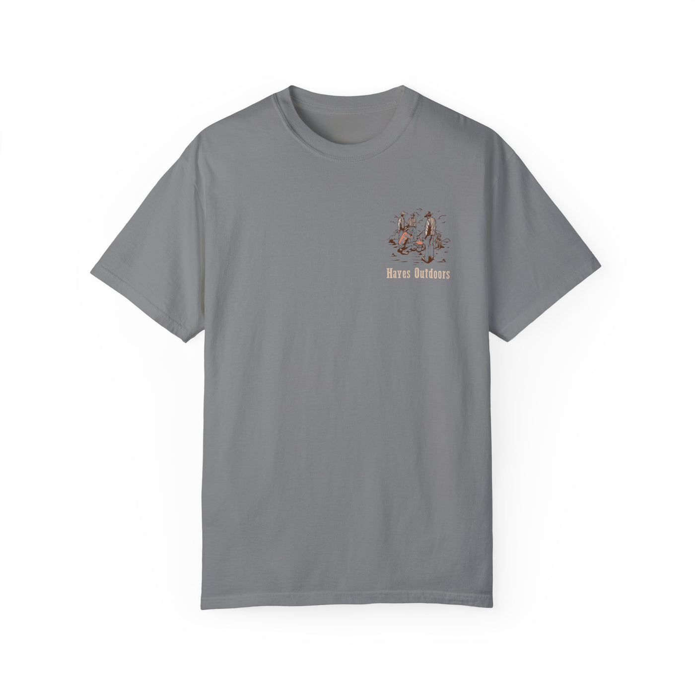 Heritage Outdoors Unisex Garment-Dyed T-Shirt Front and Back - Nature & Adventure Inspired Design