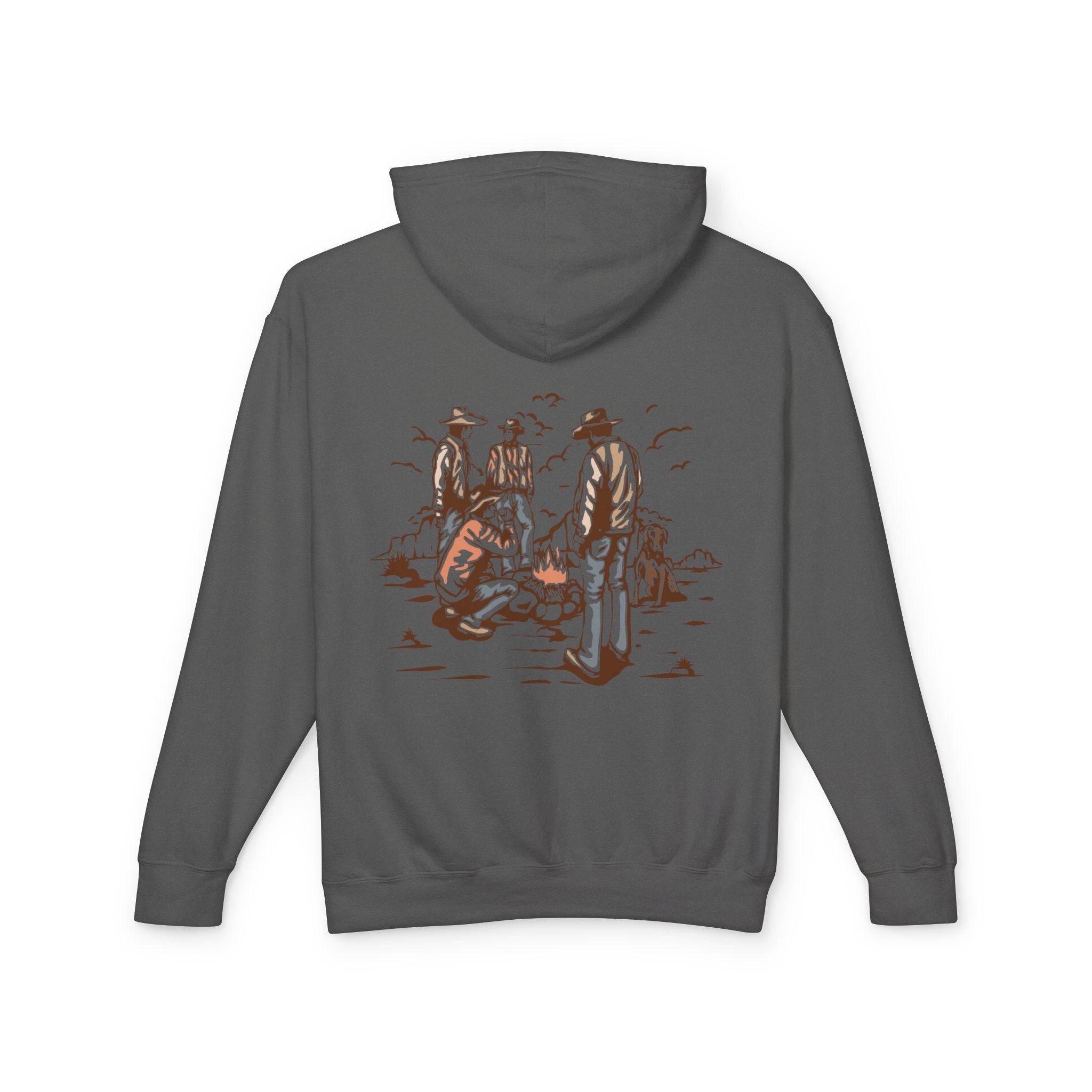 Unisex Lightweight Hooded Sweatshirt with Vintage Outdoor Design 100% Cotton