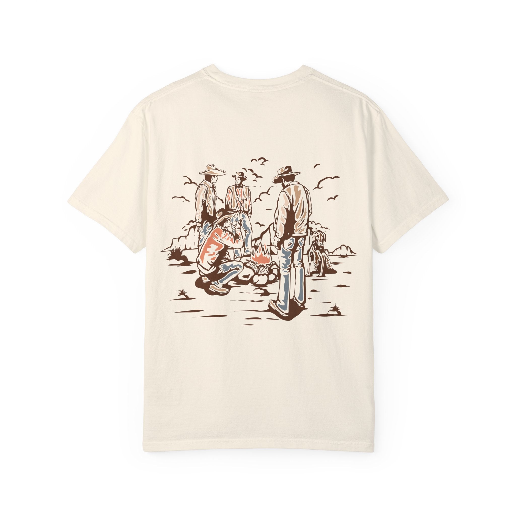 Heritage Outdoors Unisex Garment-Dyed T-Shirt Front and Back - Nature & Adventure Inspired Design