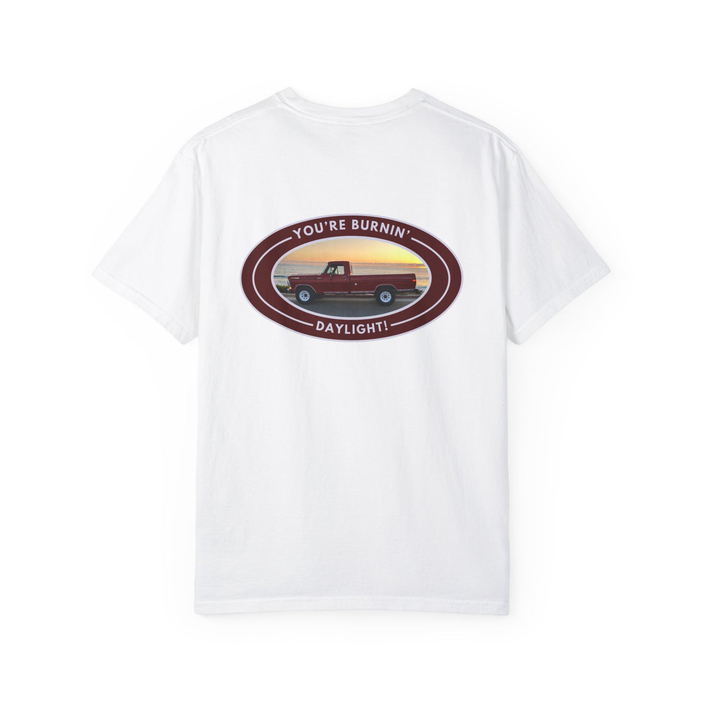 Hayes Outdoors Unisex Garment-Dyed T-Shirt Front and Back - Old Ford & Adventure Inspired Design