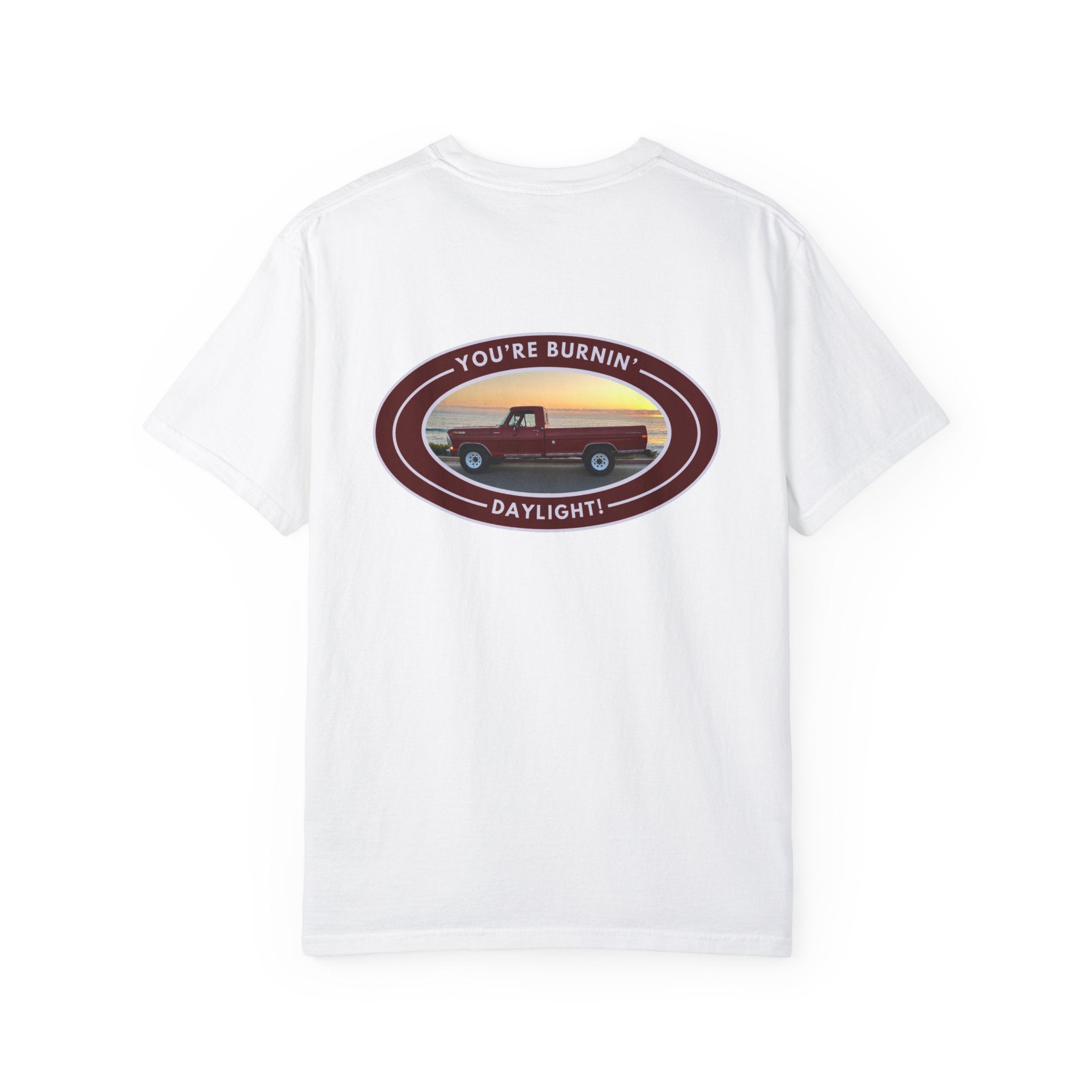 Hayes Outdoors Unisex Garment-Dyed T-Shirt Front and Back - Old Ford & Adventure Inspired Design