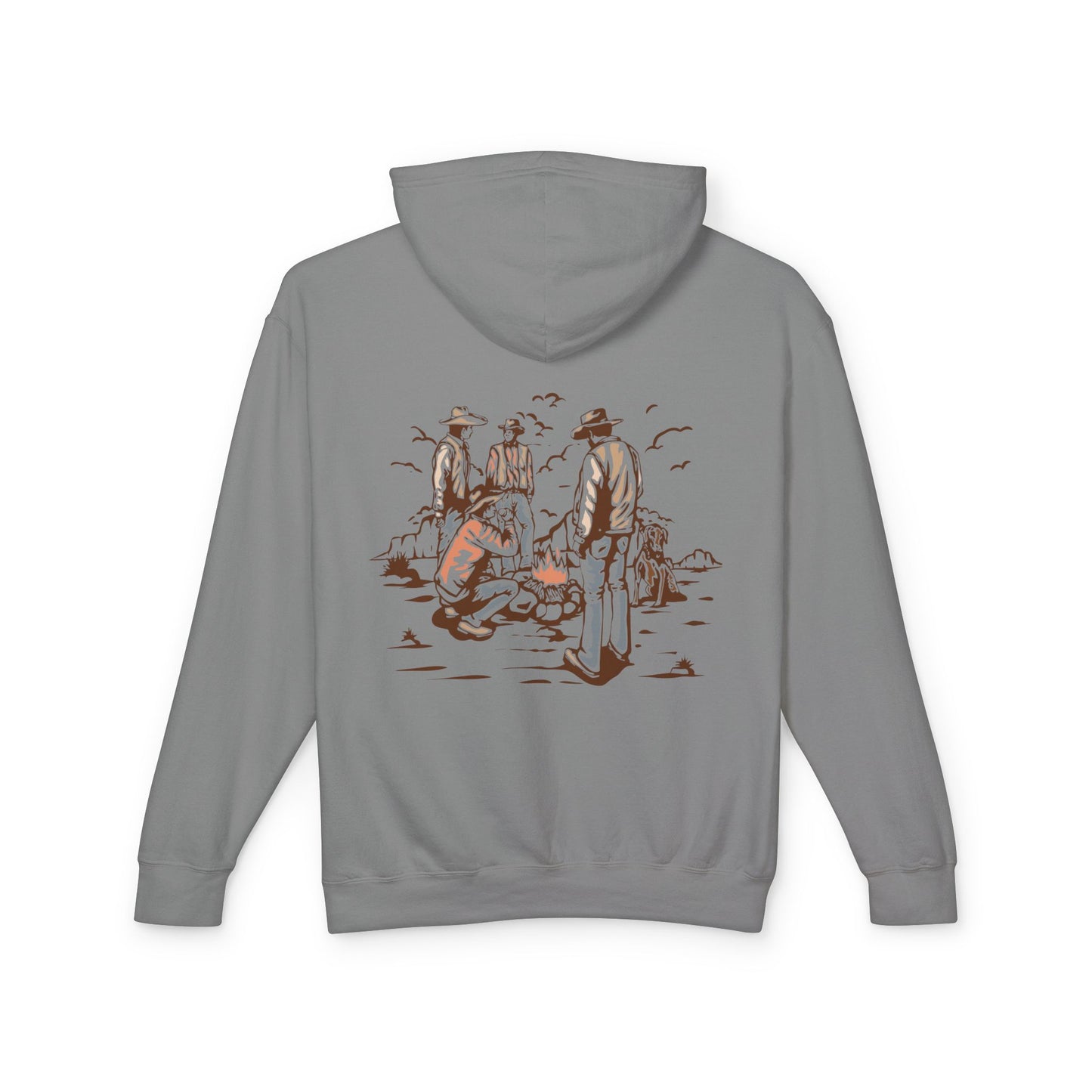 Unisex Lightweight Hooded Sweatshirt with Vintage Outdoor Design 100% Cotton