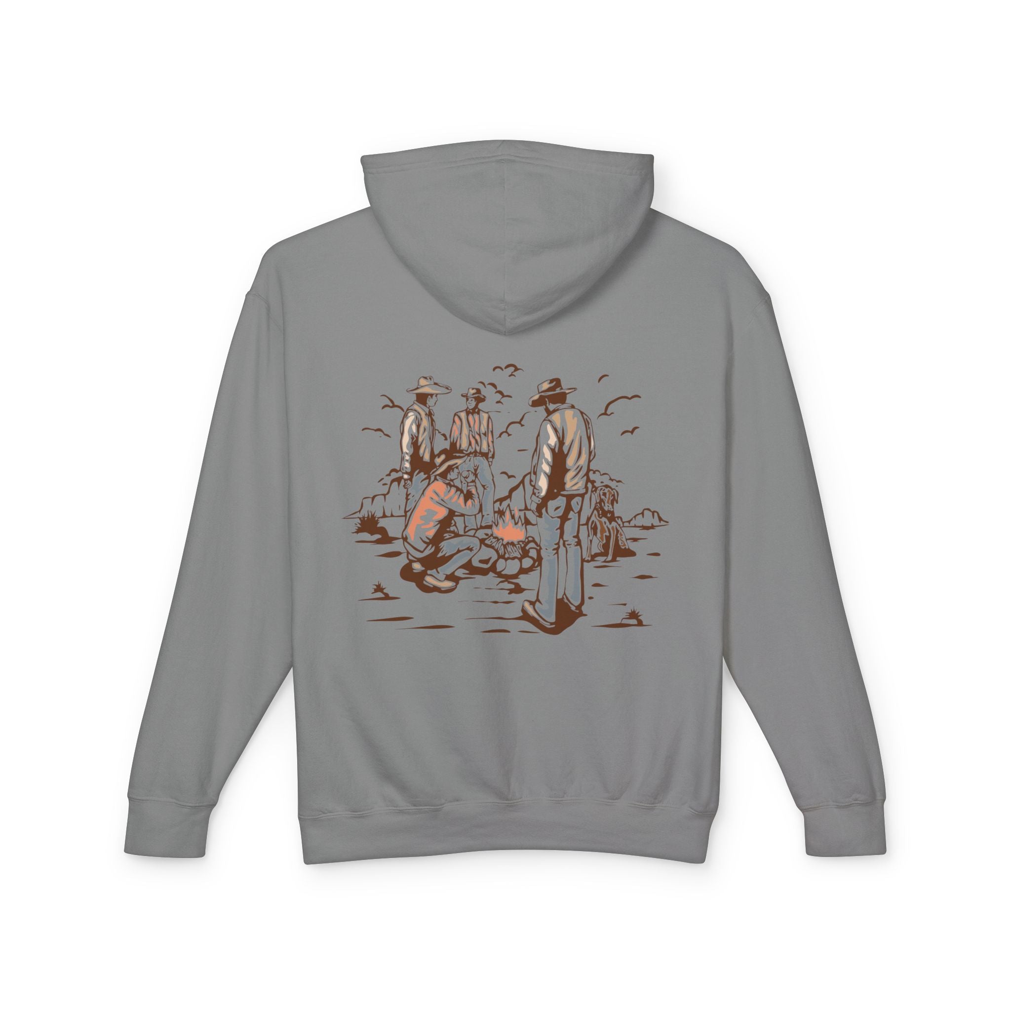 Unisex Lightweight Hooded Sweatshirt with Vintage Outdoor Design 100% Cotton
