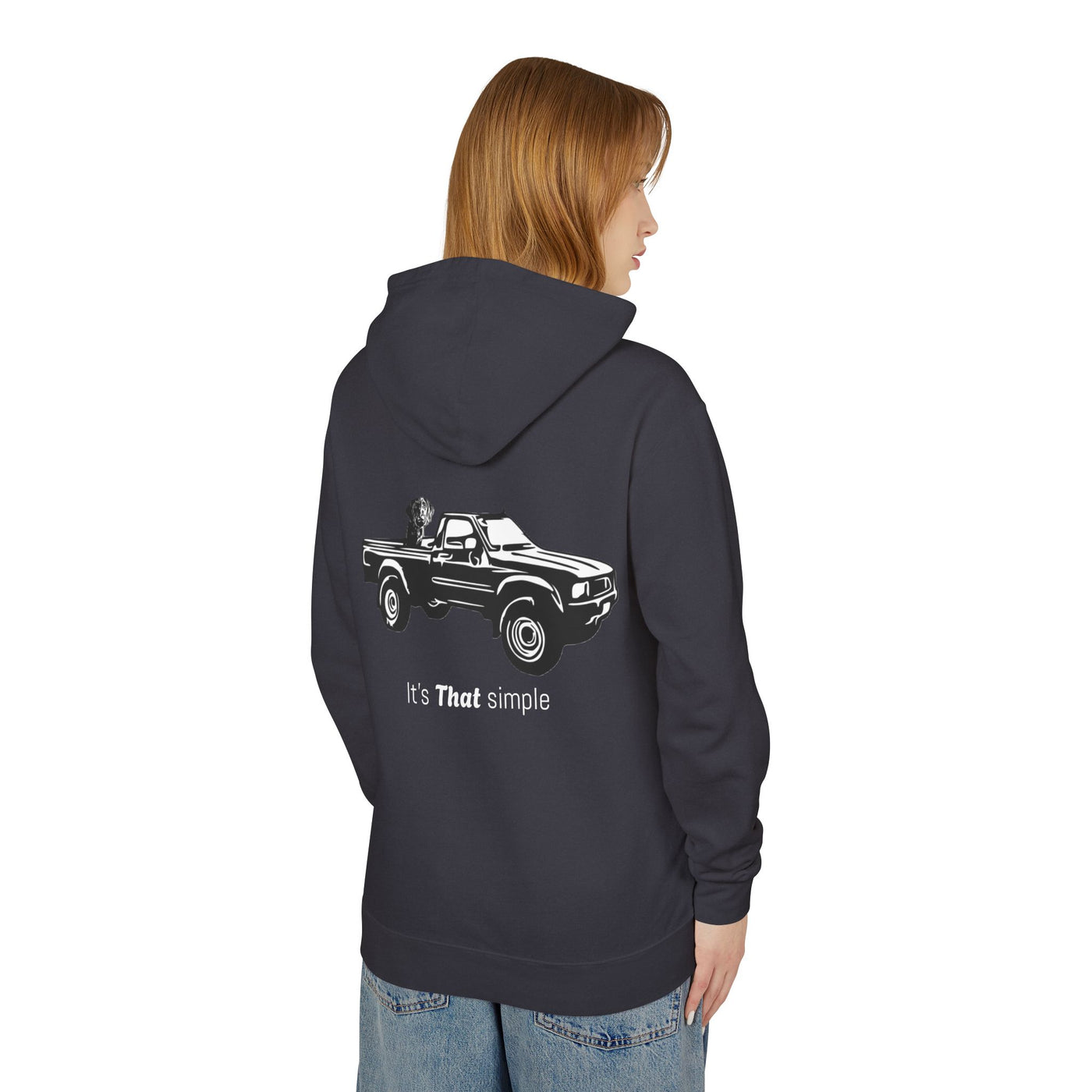 Unisex Lightweight Hooded Sweatshirt with Vintage Toyota Pickup Design 100% Cotton