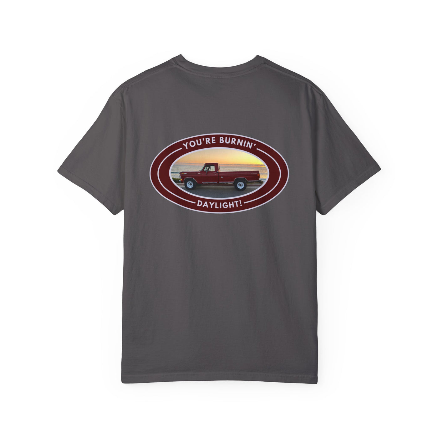 Hayes Outdoors Unisex Garment-Dyed T-Shirt Front and Back - Old Ford & Adventure Inspired Design