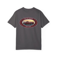 Hayes Outdoors Unisex Garment-Dyed T-Shirt Front and Back - Old Ford & Adventure Inspired Design