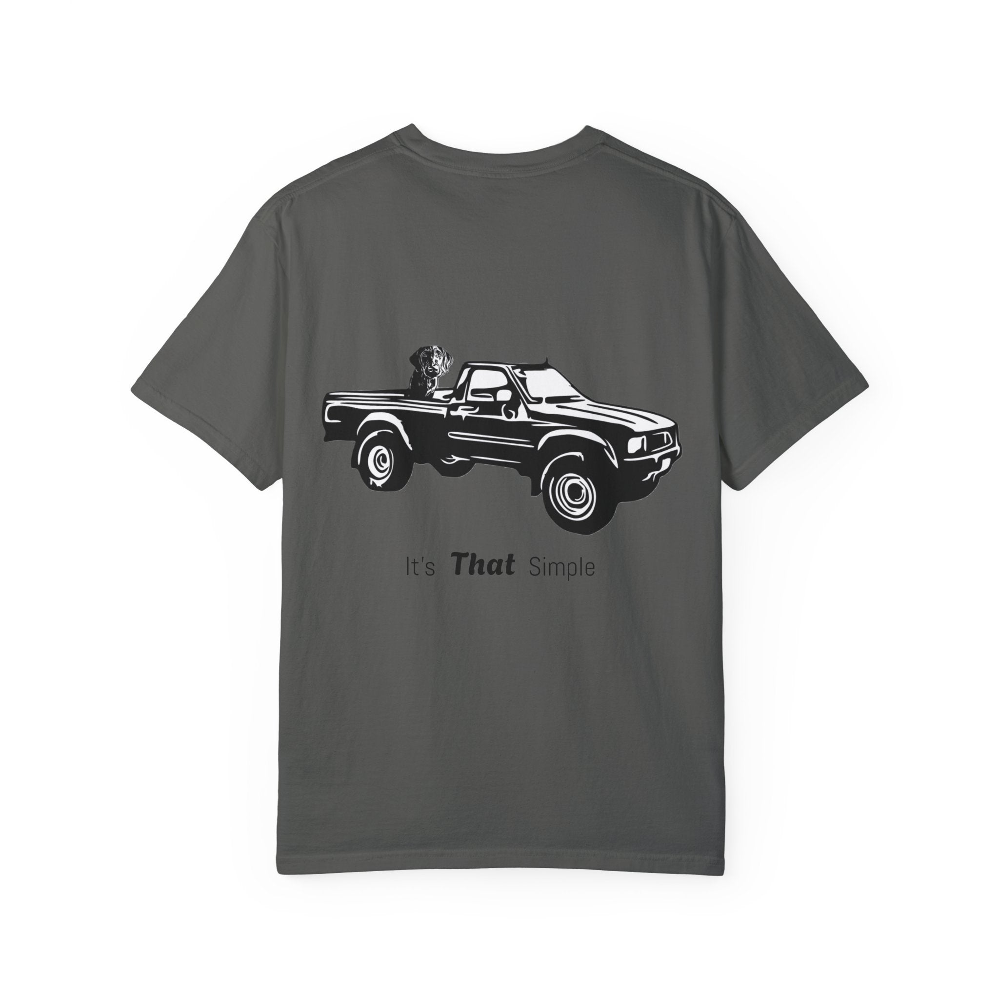 Hayes Outdoors Unisex Garment-Dyed T-Shirt Front and Back - Toyota Pickup Inspired Design