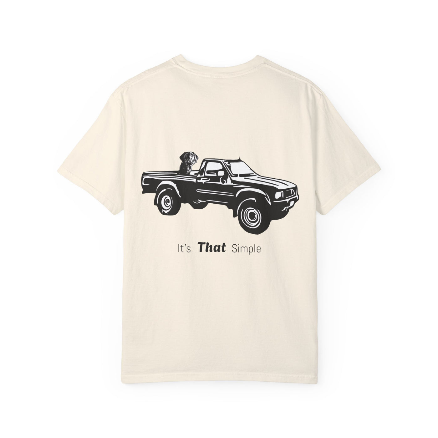 Hayes Outdoors Unisex Garment-Dyed T-Shirt Front and Back - Toyota Pickup Inspired Design