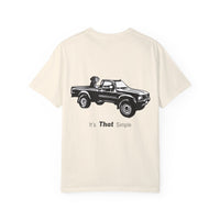 Hayes Outdoors Unisex Garment-Dyed T-Shirt Front and Back - Toyota Pickup Inspired Design