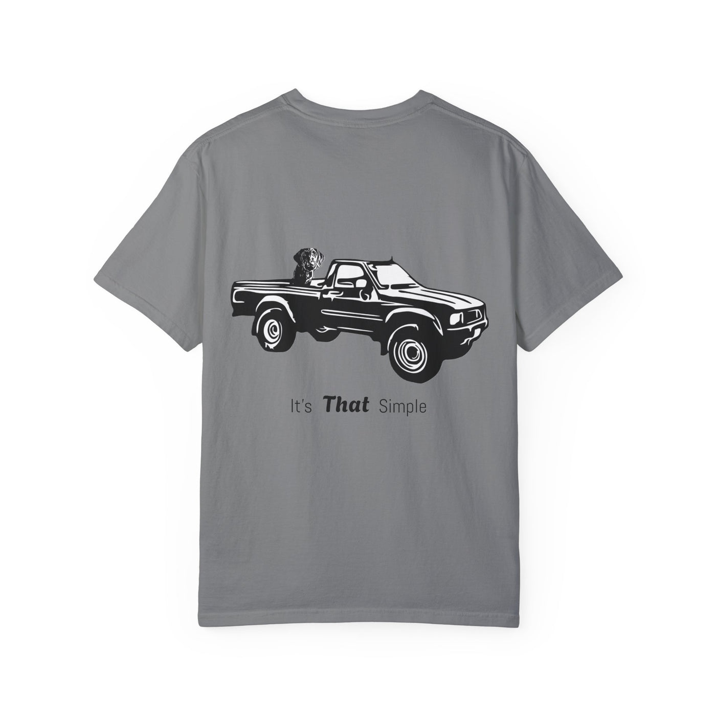 Hayes Outdoors Unisex Garment-Dyed T-Shirt Front and Back - Toyota Pickup Inspired Design