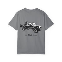 Hayes Outdoors Unisex Garment-Dyed T-Shirt Front and Back - Toyota Pickup Inspired Design