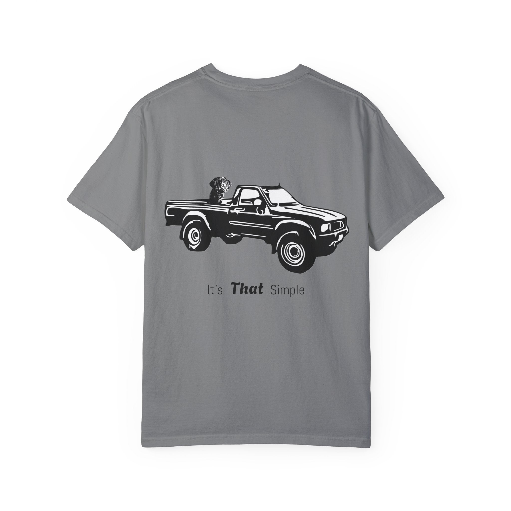 Hayes Outdoors Unisex Garment-Dyed T-Shirt Front and Back - Toyota Pickup Inspired Design