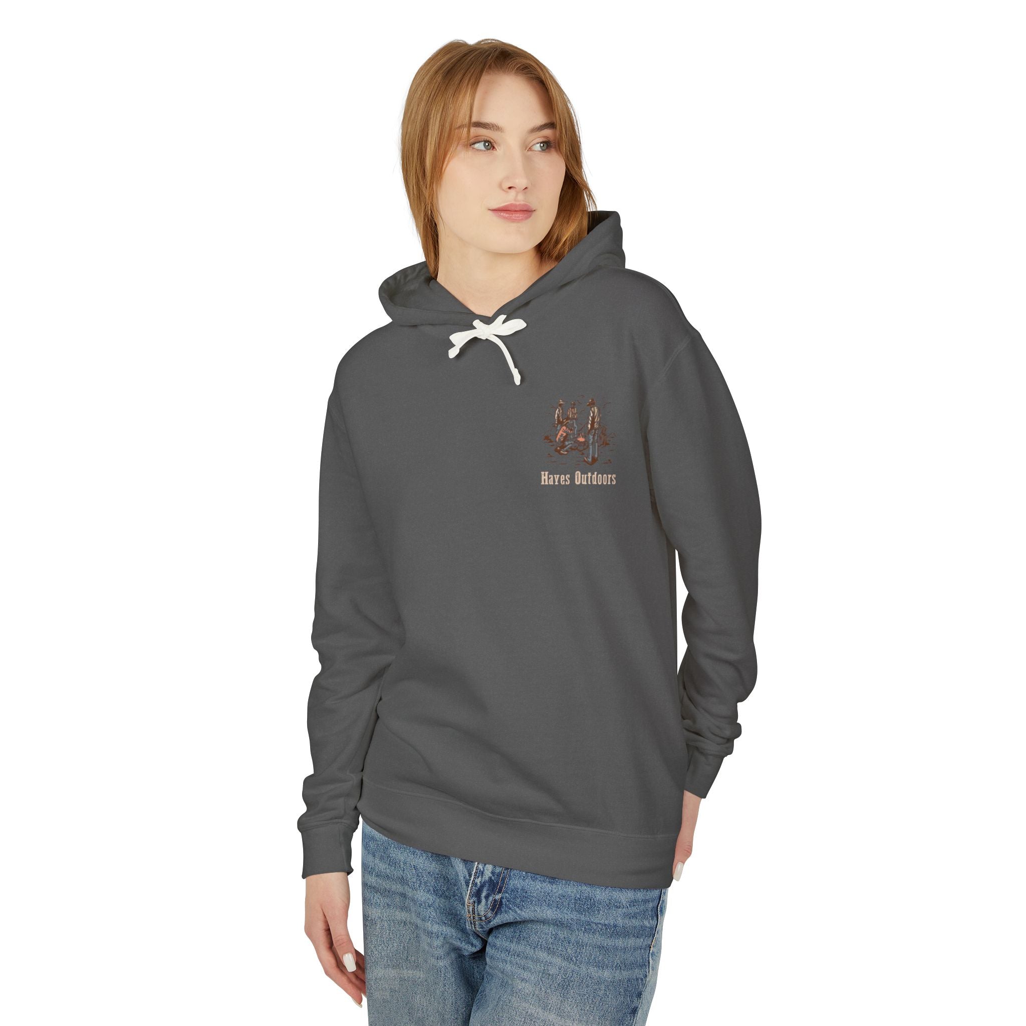 Unisex Lightweight Hooded Sweatshirt with Vintage Outdoor Design 100% Cotton