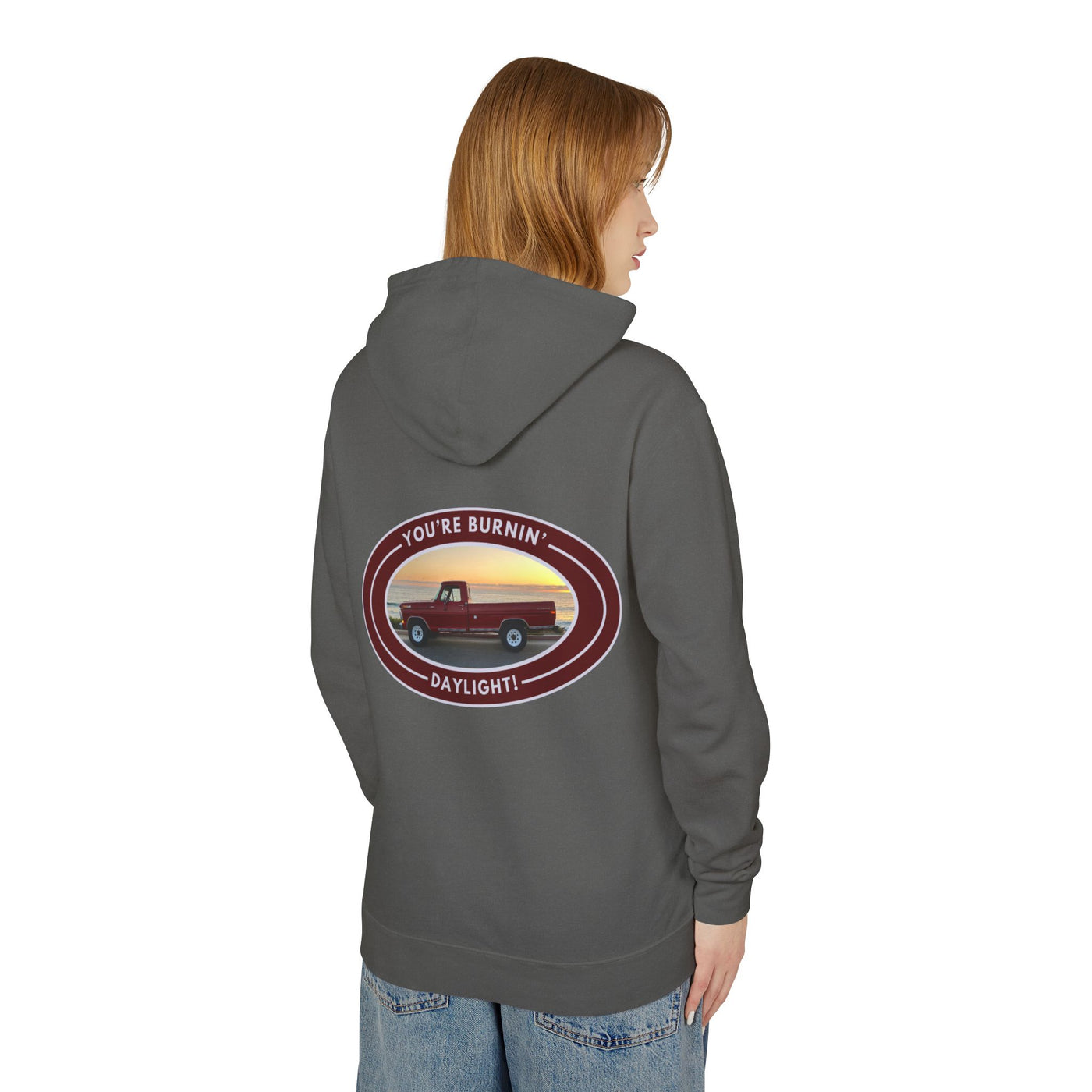 Unisex Lightweight Hooded Sweatshirt with Vintage Ford Pickup Design 100% Cotton