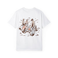 Heritage Outdoors Unisex Garment-Dyed T-Shirt Front and Back - Nature & Adventure Inspired Design