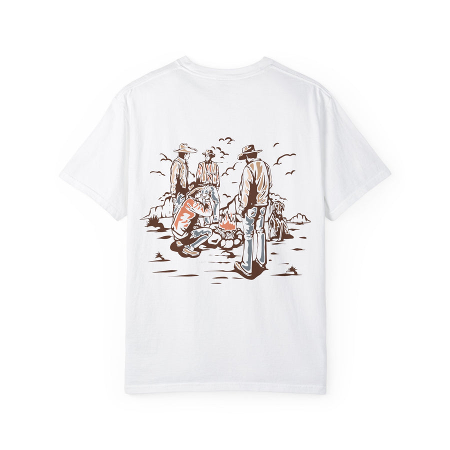 Heritage Outdoors Unisex Garment-Dyed T-Shirt Front and Back - Nature & Adventure Inspired Design