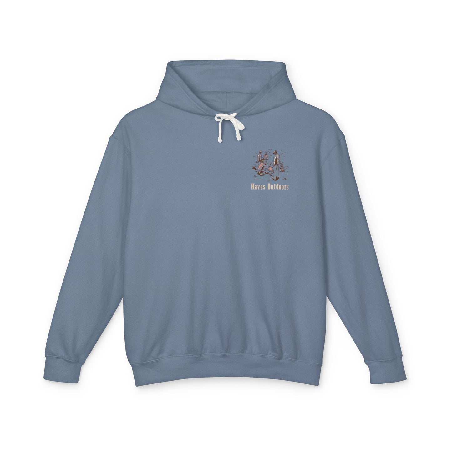 Unisex Lightweight Hooded Sweatshirt with Vintage Outdoor Design 100% Cotton