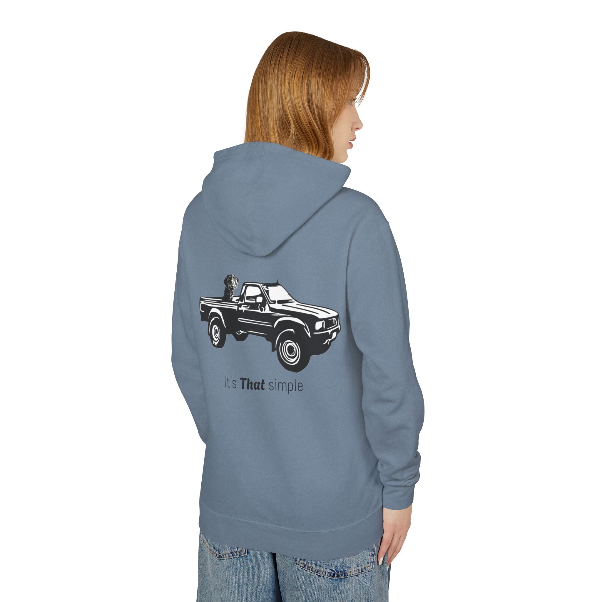 Unisex Lightweight Hooded Sweatshirt with Vintage Toyota Pickup Design 100% Cotton