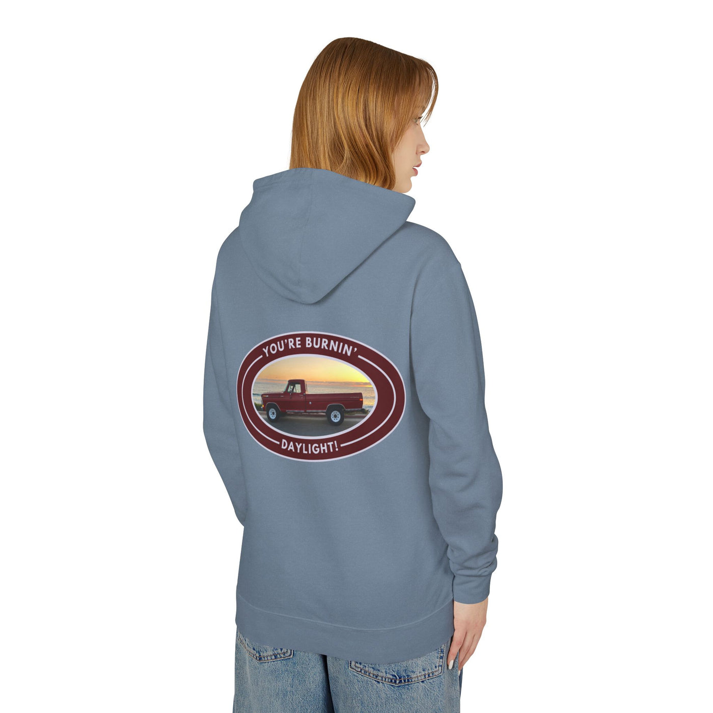 Unisex Lightweight Hooded Sweatshirt with Vintage Ford Pickup Design 100% Cotton