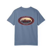 Hayes Outdoors Unisex Garment-Dyed T-Shirt Front and Back - Old Ford & Adventure Inspired Design