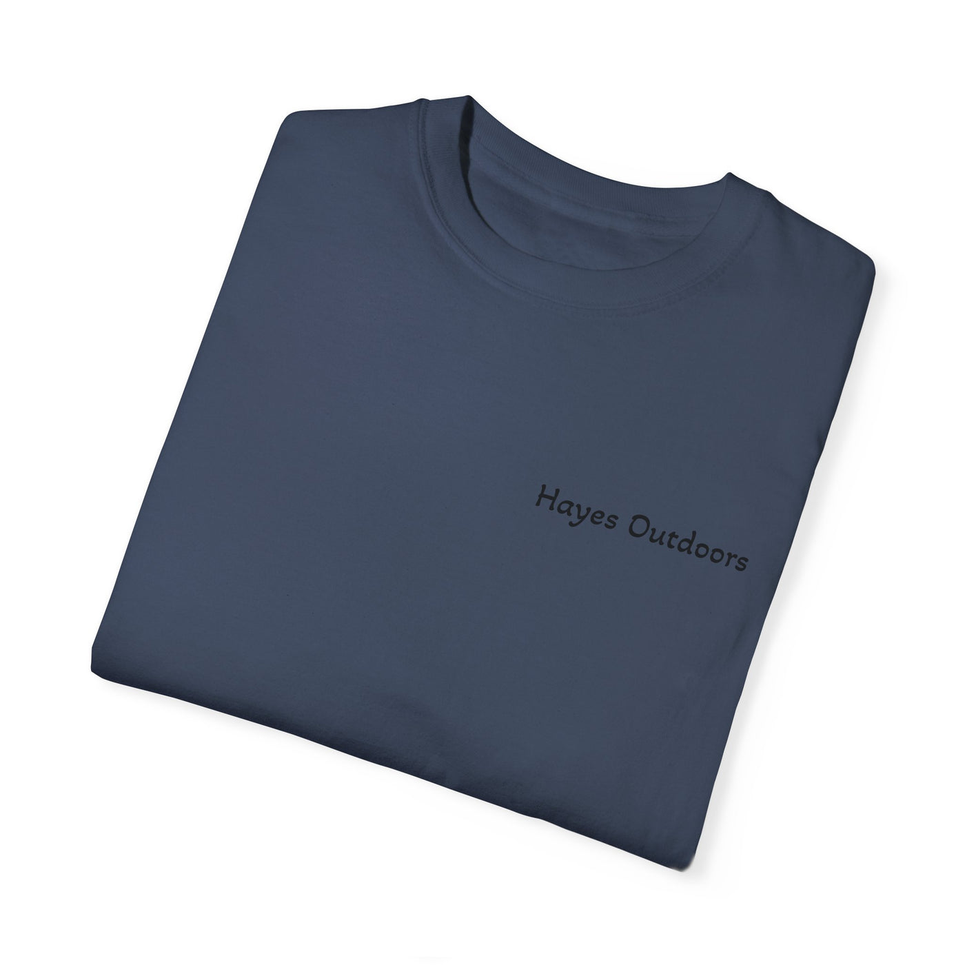 Hayes Outdoors Unisex Garment-Dyed T-Shirt Front and Back - Old Ford & Adventure Inspired Design