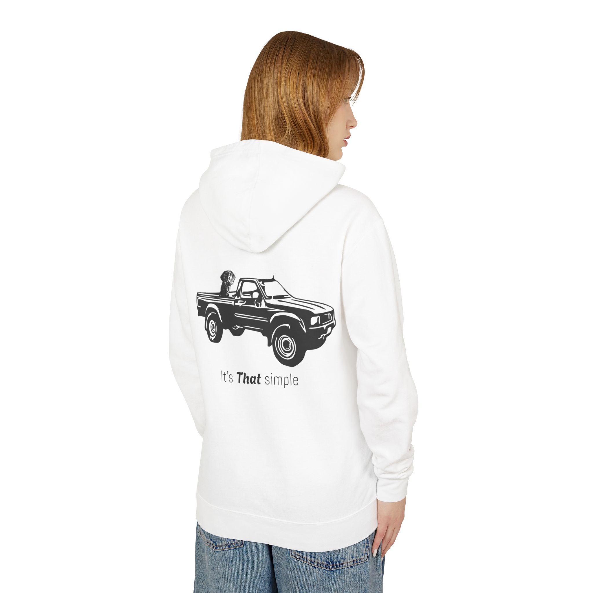 Unisex Lightweight Hooded Sweatshirt with Vintage Toyota Pickup Design 100% Cotton