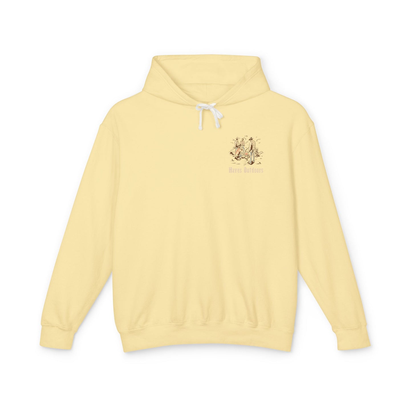 Unisex Lightweight Hooded Sweatshirt with Vintage Outdoor Design 100% Cotton