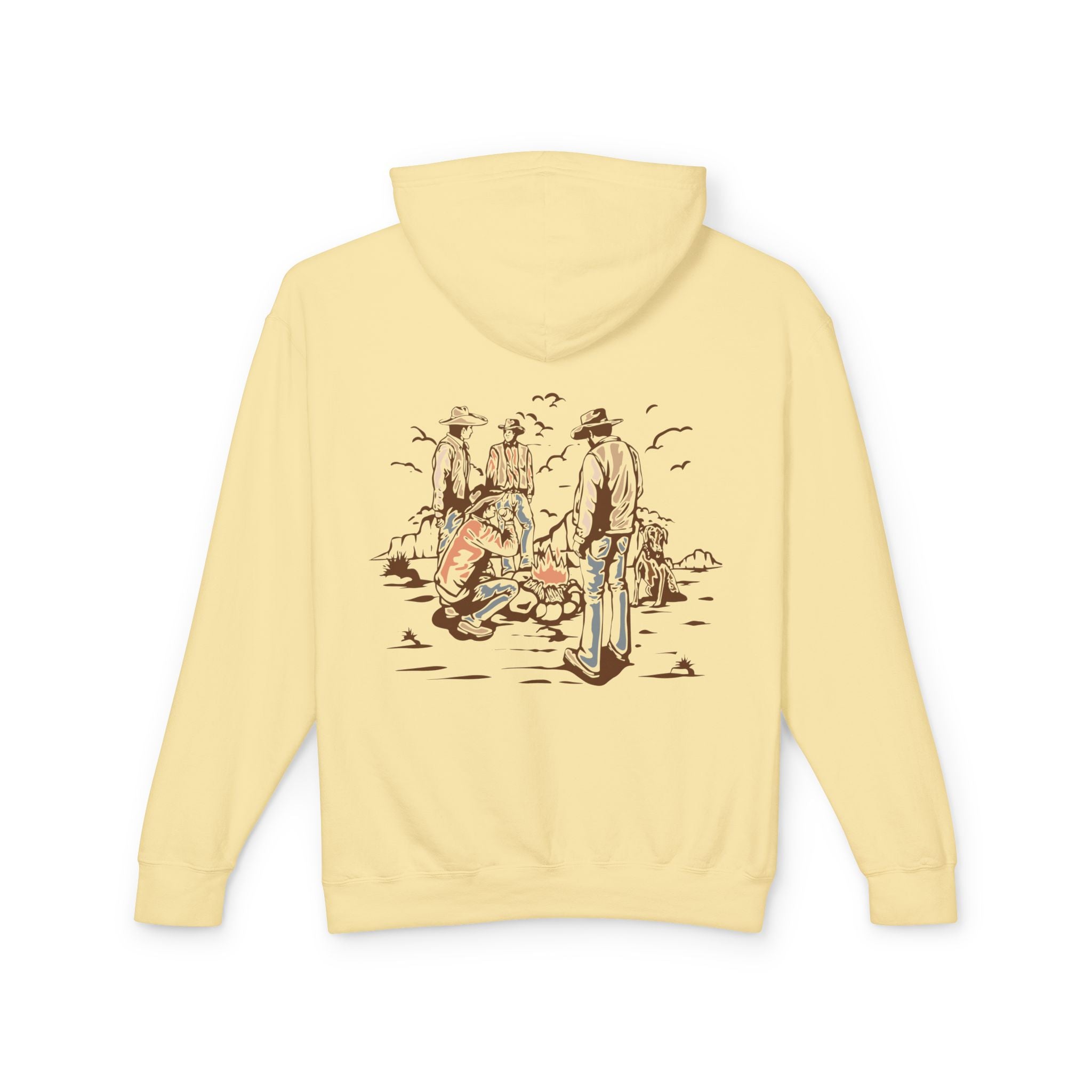 Unisex Lightweight Hooded Sweatshirt with Vintage Outdoor Design 100% Cotton