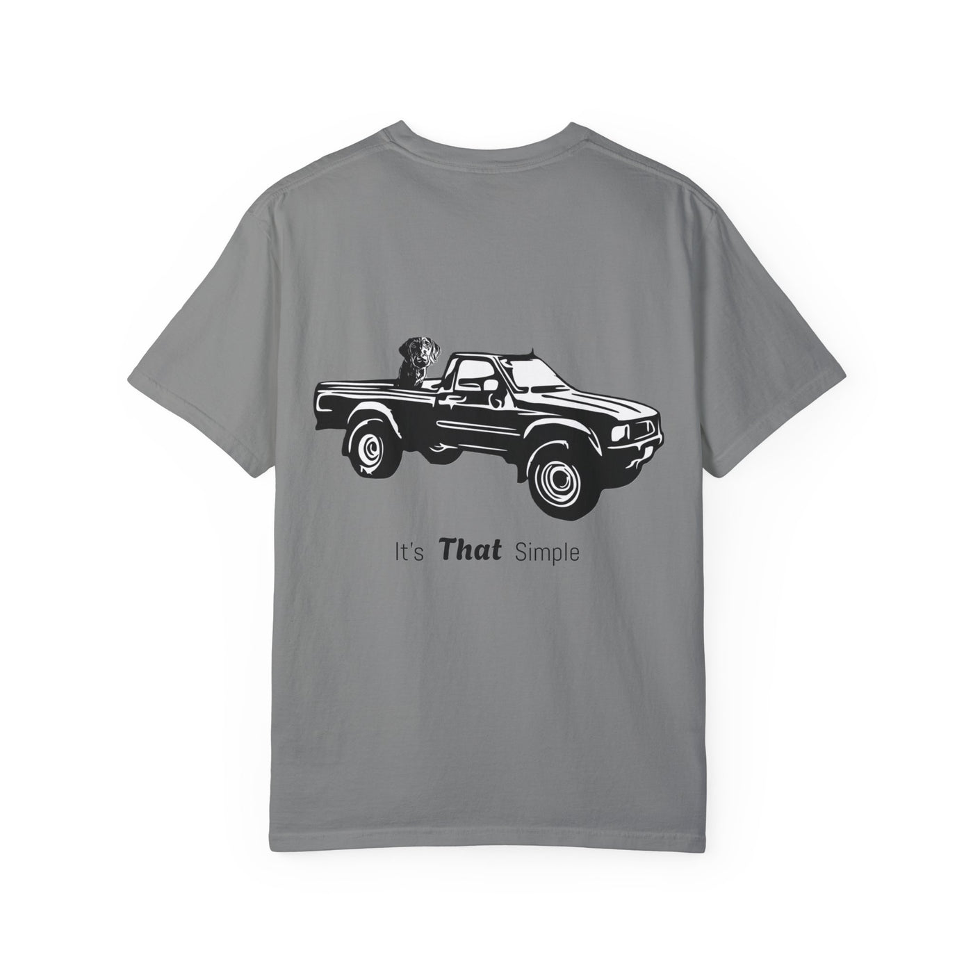 Hayes Outdoors Unisex Garment-Dyed T-Shirt Front and Back - Toyota Pickup Inspired Design