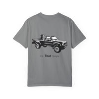 Hayes Outdoors Unisex Garment-Dyed T-Shirt Front and Back - Toyota Pickup Inspired Design