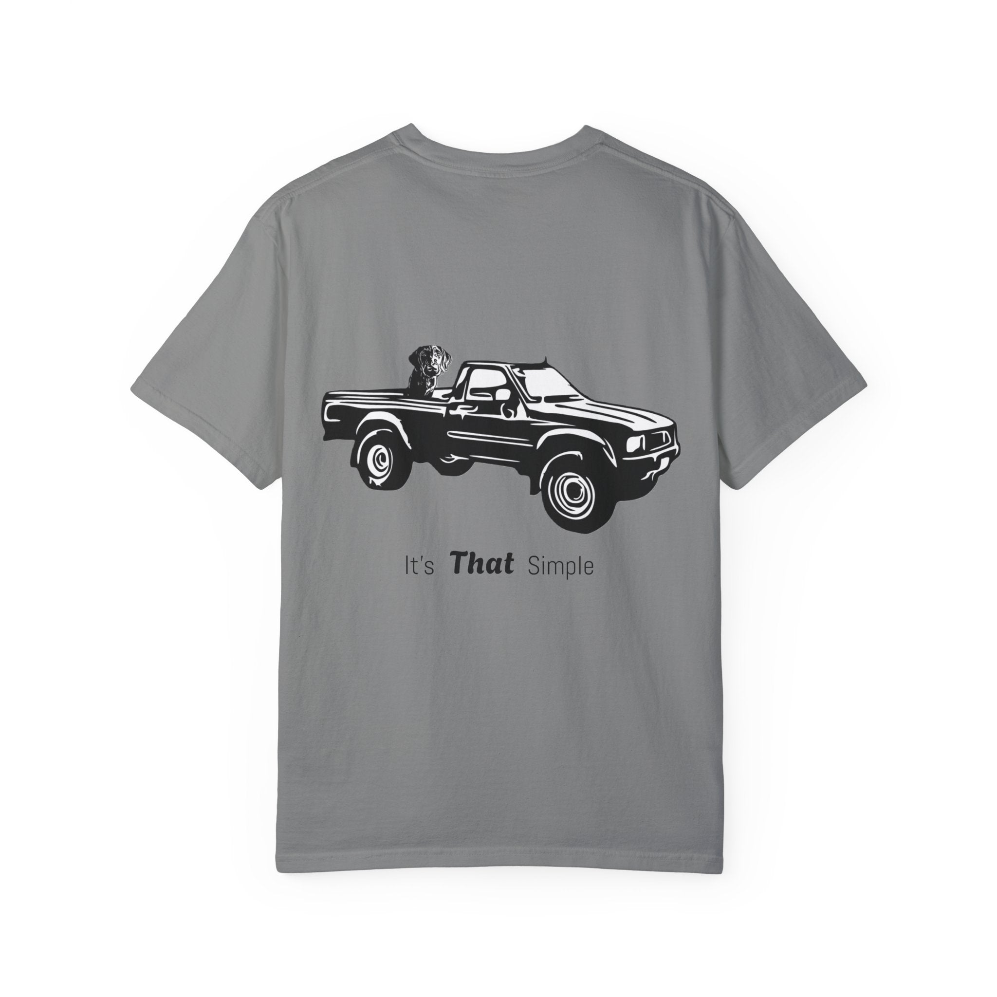 Hayes Outdoors Unisex Garment-Dyed T-Shirt Front and Back - Toyota Pickup Inspired Design