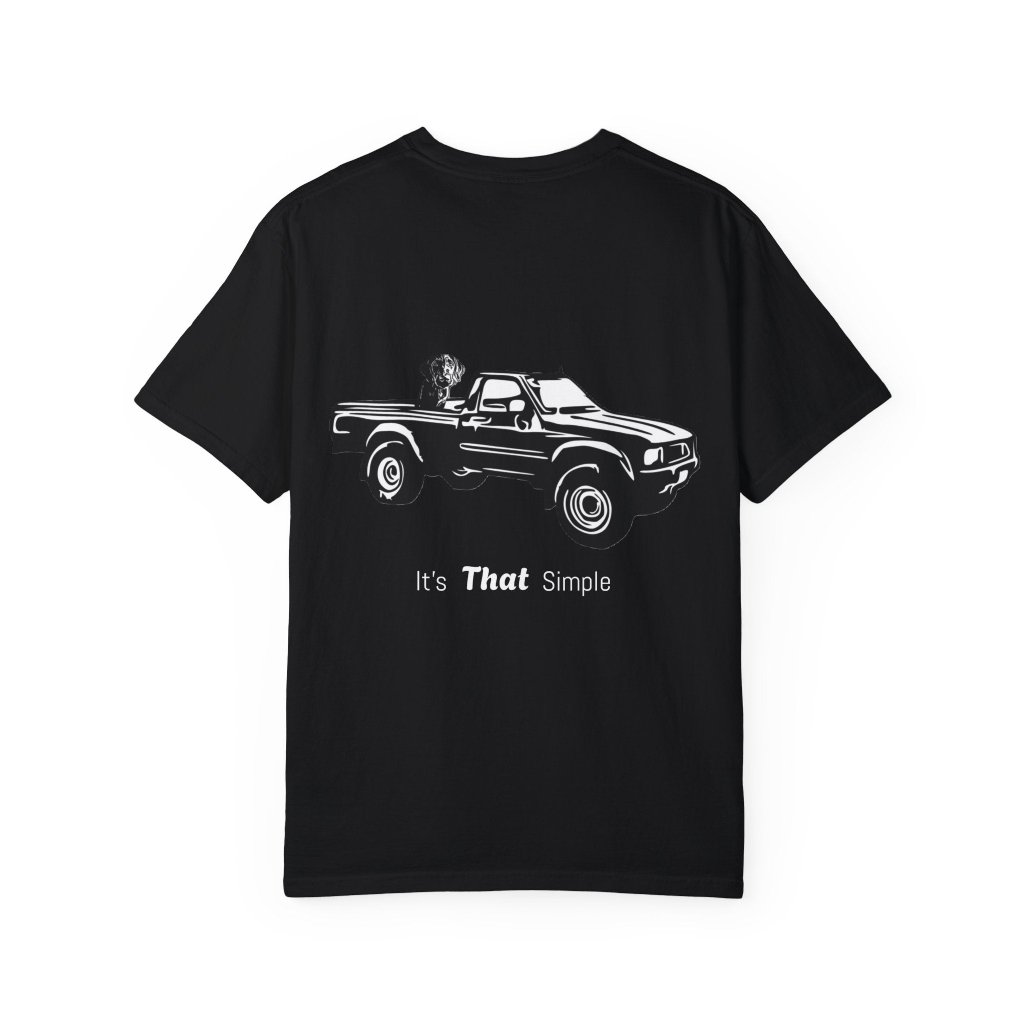 Hayes Outdoors Unisex Garment-Dyed T-Shirt Front and Back - Toyota Pickup Inspired Design