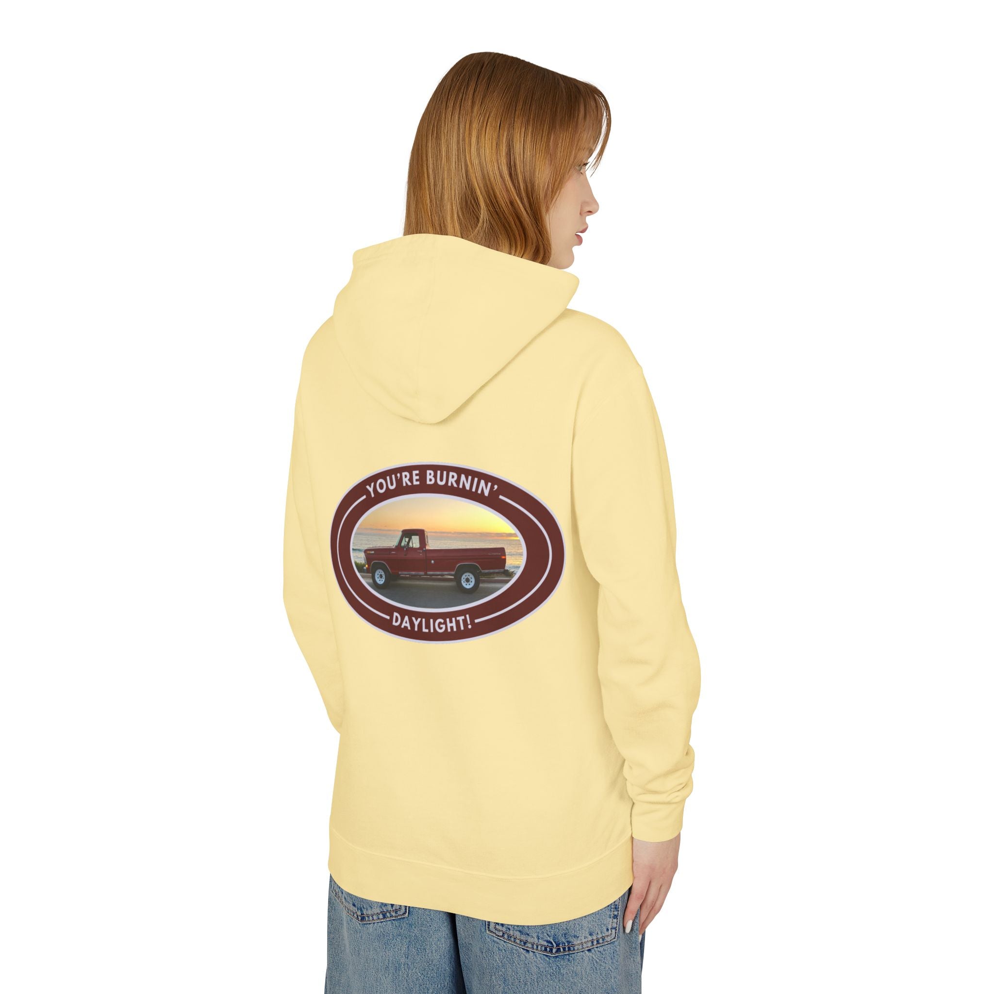 Unisex Lightweight Hooded Sweatshirt with Vintage Ford Pickup Design 100% Cotton
