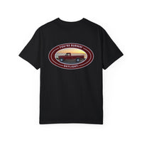 Hayes Outdoors Unisex Garment-Dyed T-Shirt Front and Back - Old Ford & Adventure Inspired Design