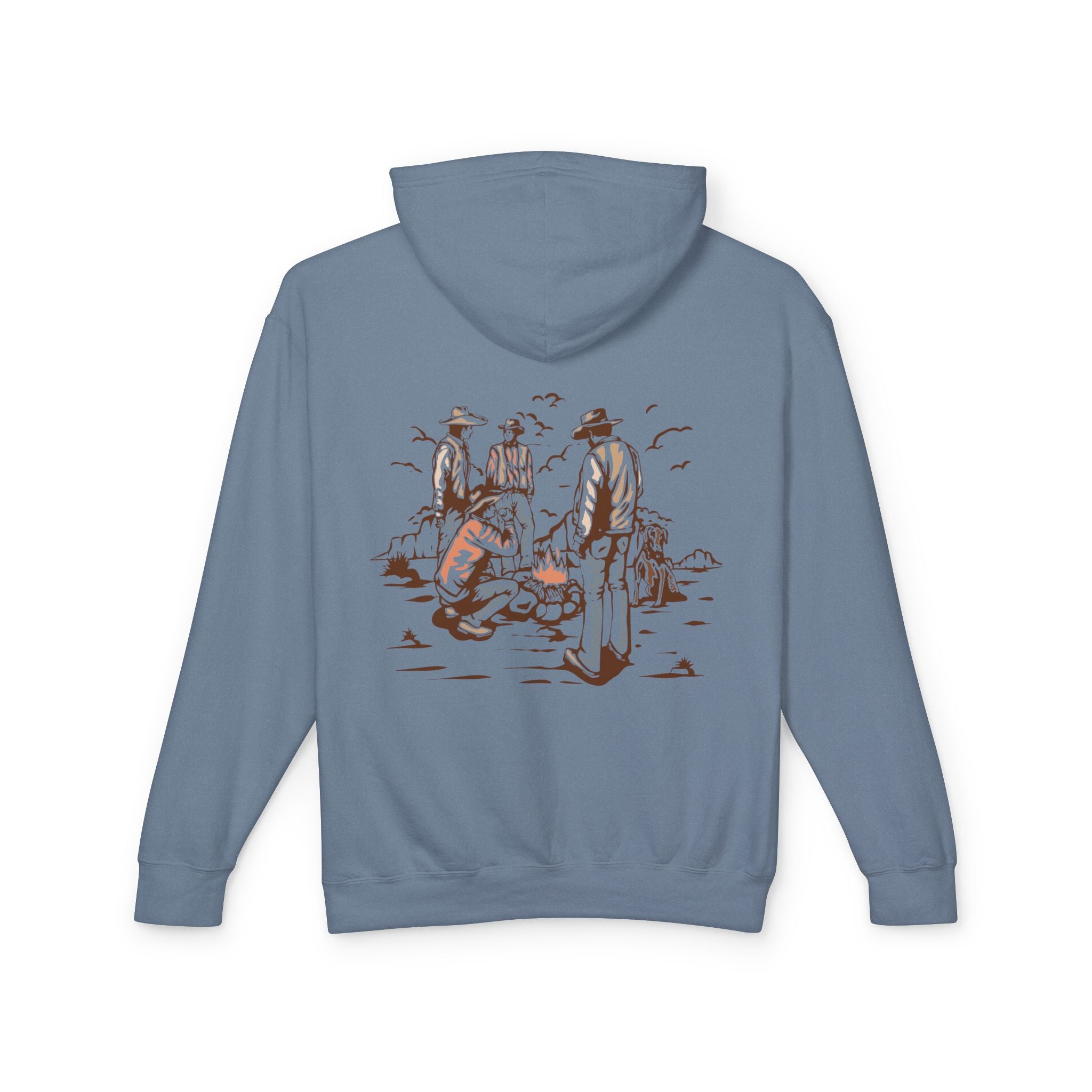 Unisex Lightweight Hooded Sweatshirt with Vintage Outdoor Design 100% Cotton