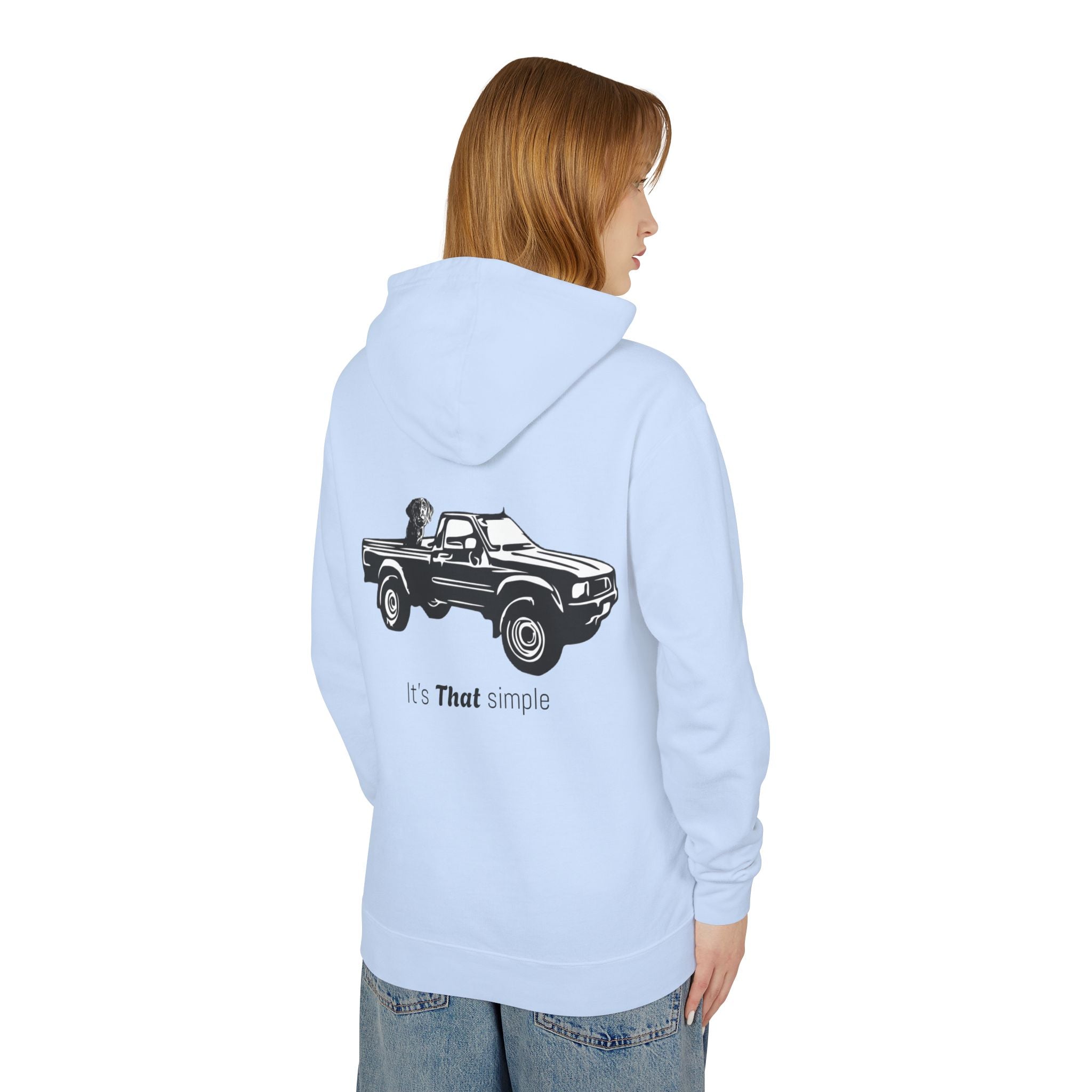 Unisex Lightweight Hooded Sweatshirt with Vintage Toyota Pickup Design 100% Cotton