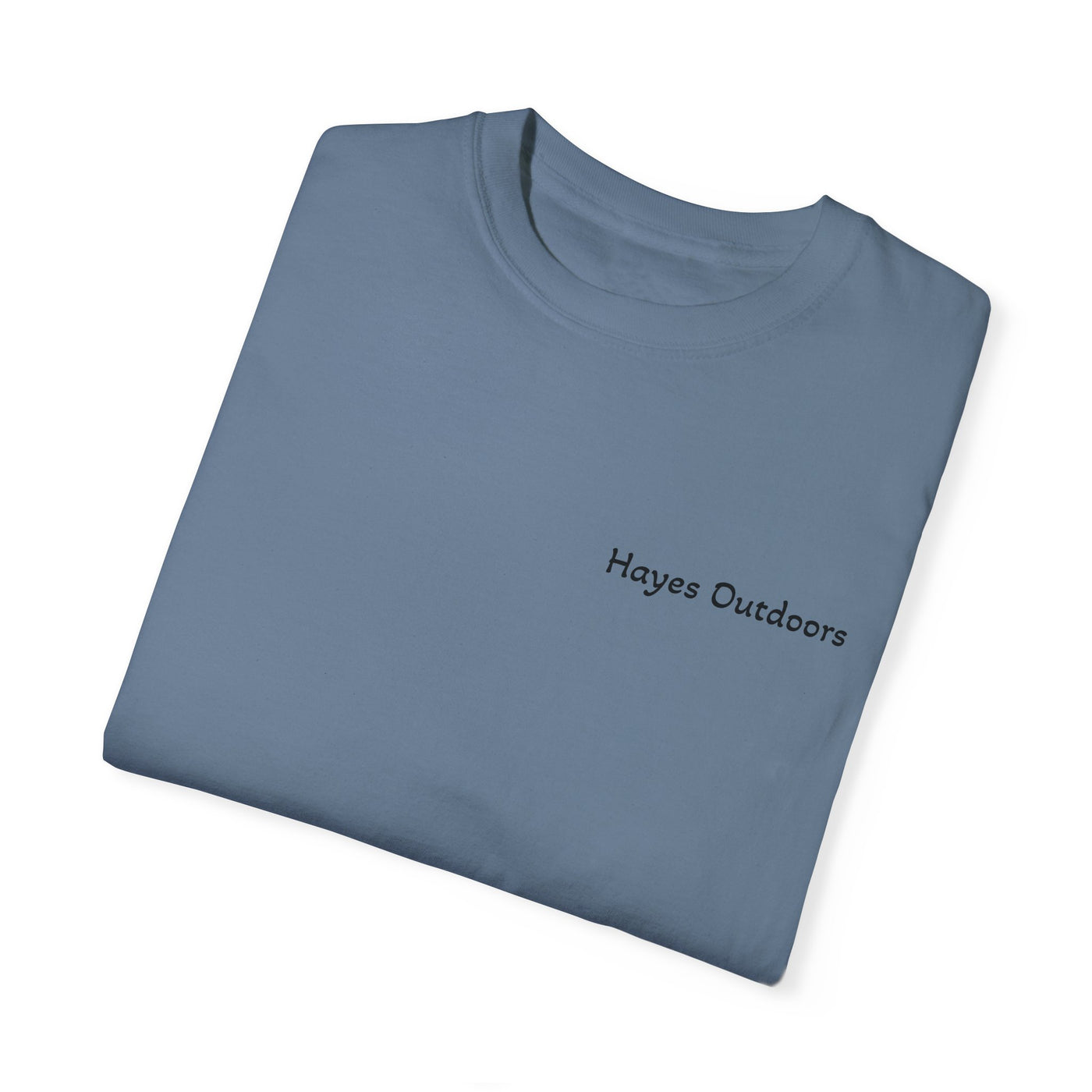 Hayes Outdoors Unisex Garment-Dyed T-Shirt Front and Back - Old Ford & Adventure Inspired Design