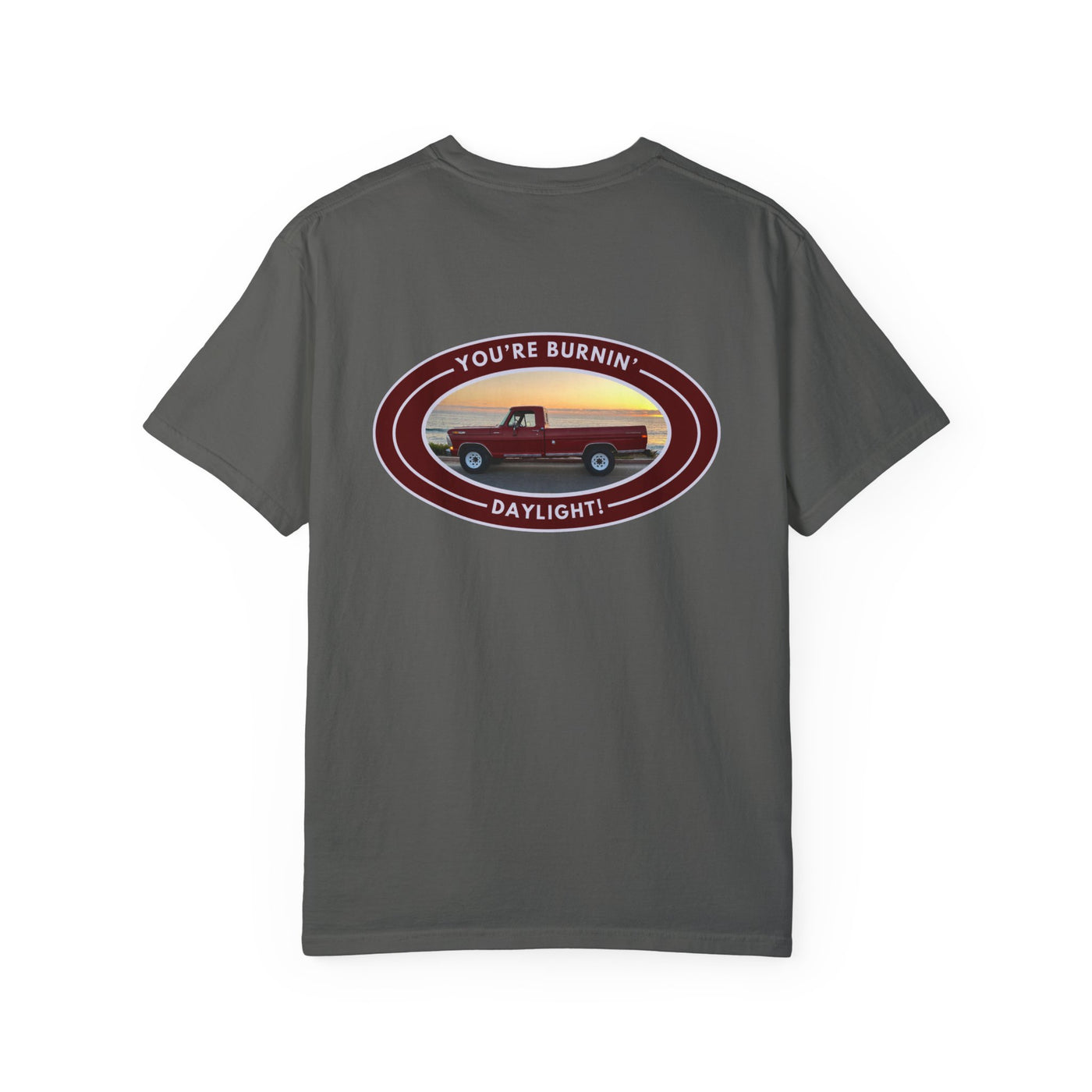 Hayes Outdoors Unisex Garment-Dyed T-Shirt Front and Back - Old Ford & Adventure Inspired Design